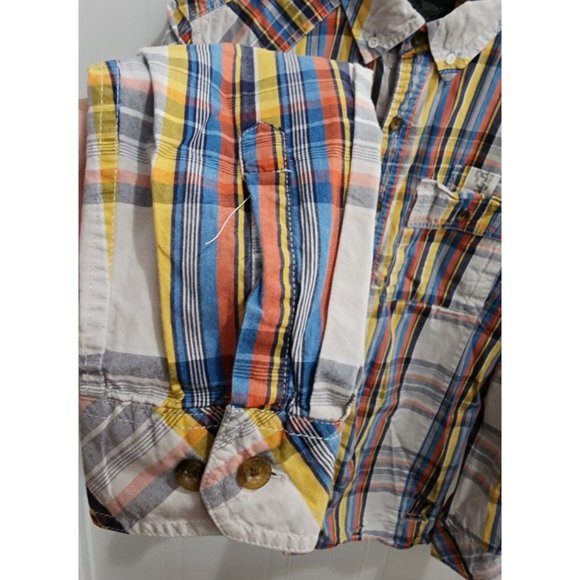 RARE Harley Davidson Colorful Striped Plaid Long Sleeve Button Up Shirt Size M - Picture 7 of 14
